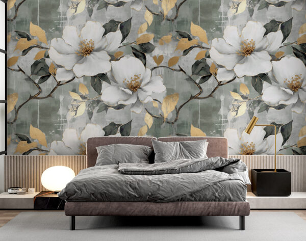 Delicate flowers with artistic flair Wall murals Delicate flowers with artistic flair