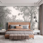 Wall murals Drawing of a forest