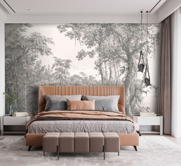 Drawing of a forest Wall murals Drawing of a forest