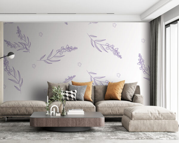 Pattern of purple flowers Wall murals Pattern of purple flowers