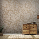 Wall murals Floral pattern on beige background