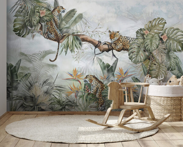 Painting of a leopard skin Wall murals Painting of a leopard skin