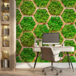 Wall murals Pattern of plants in hexagons