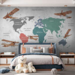 Wall murals Map of south america with white text