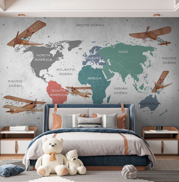 Map of south america with white text Wall murals Map of south america with white text