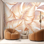 Wall murals Elegant tropical leaf pattern design.