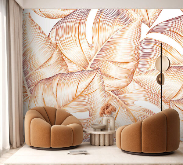 Elegant tropical leaf pattern design Wall murals Elegant tropical leaf pattern design