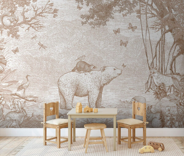 Raccoon on top of a bear Wall murals Raccoon on top of a bear