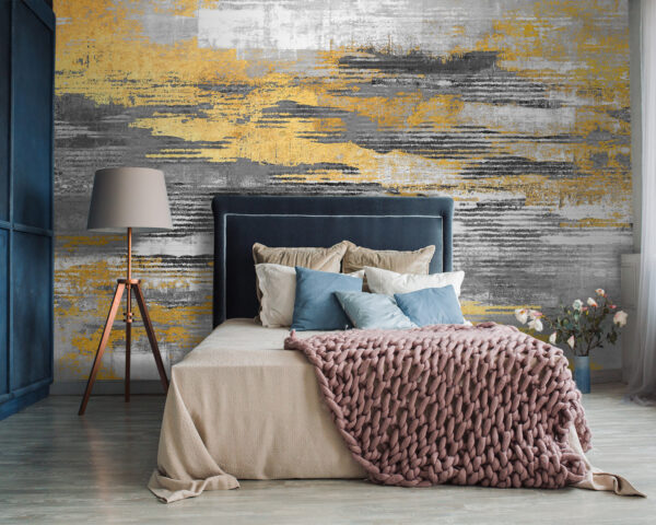 Abstract metallic brush strokes pattern Wall murals Abstract metallic brush strokes pattern