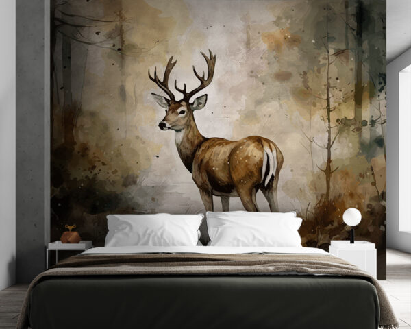 Deer standing quietly in forest Wall murals Deer standing quietly in forest