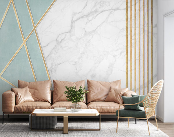 Elegant lines on a marbled backdrop Wall murals Elegant lines on a marbled backdrop