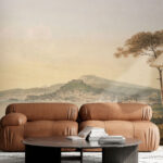 Wall murals Landscape with a city and a body of water