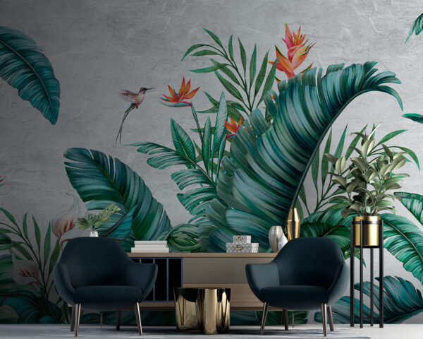 Hummingbird flying in the air Wall murals Hummingbird flying in the air