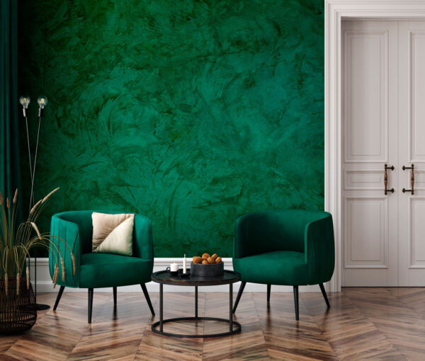 Green wall with black streaks Wall murals Green wall with black streaks