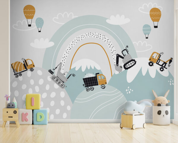 Drawing of a cement mixer truck Wall murals Drawing of a cement mixer truck