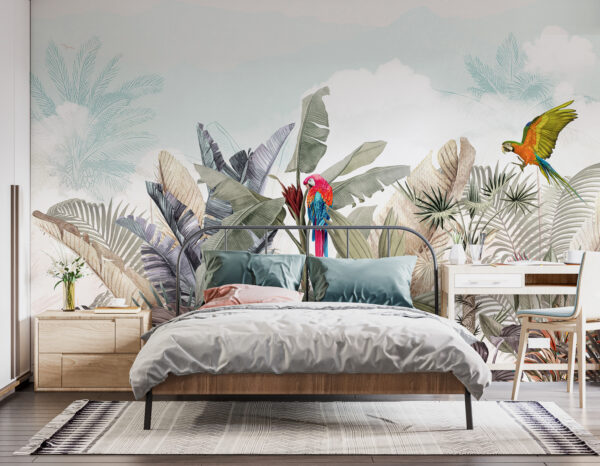 Wall murals Colorful parrot flying in the air (SKU: u95037) Wall murals Wall murals Colorful parrot flying in the air (SKU: u95037)