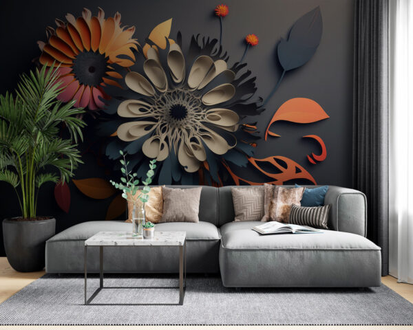 Paper flowers with vibrant petals Wall murals Paper flowers with vibrant petals