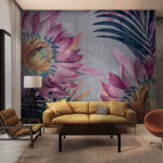 Wall murals Vibrant floral artwork with tropical vibes.