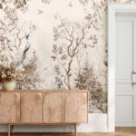 Wall murals White peacock with feathers