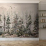 Wall murals Watercolor of a tree