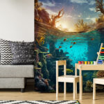 Wall murals Underwater paradise with vibrant corals