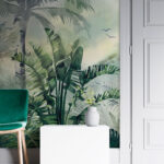 Wall murals Lush jungle with misty atmosphere