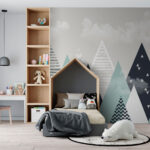Wall murals White and grey chevron pattern