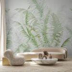 Wall mural Lush green tropical leaf pattern