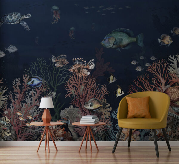 Turtle swimming in the water Wall murals Turtle swimming in the water