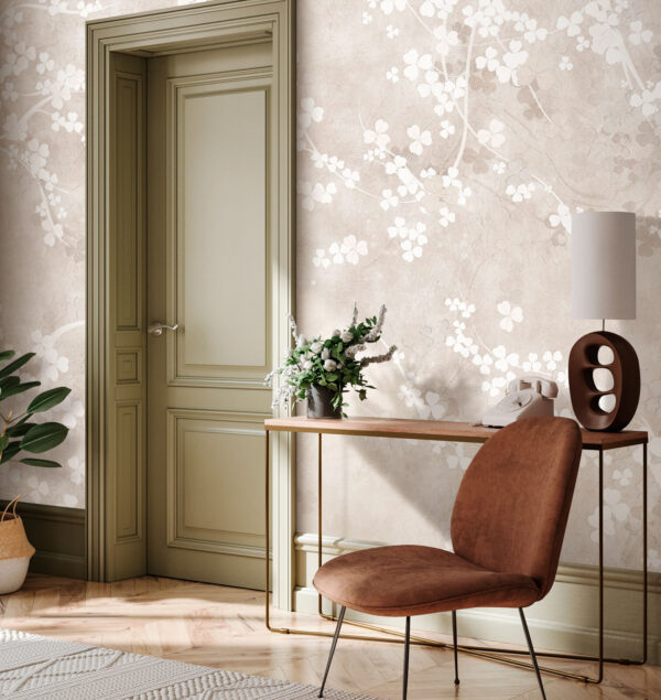 White background with clovers Wall murals White background with clovers