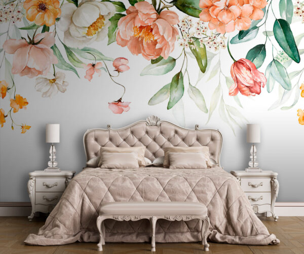 Watercolor florals in soft tones Wall murals Watercolor florals in soft tones