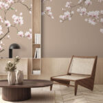 Wall murals Blooming magnolia branches in pastel.