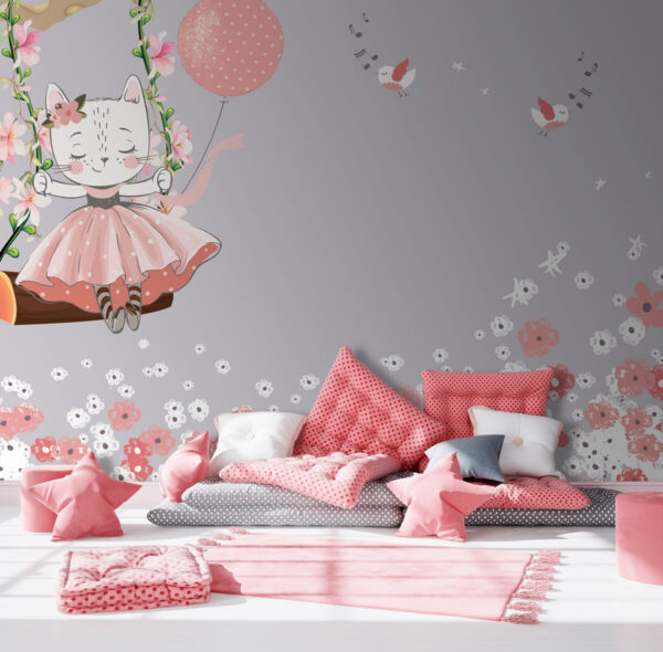 White bird with pink wings Wall murals White bird with pink wings