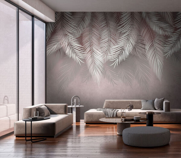 Group of white leaves Wall murals Group of white leaves