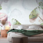 Wall murals Flamingo and leaves