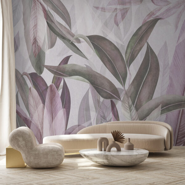 Wall mural Wall mural Pastel leaves creating soothing pattern (SKU: u94302v3)