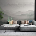 Wall murals Flock of birds flying in the sky