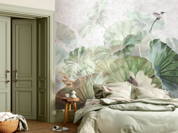Wall murals Birds and foliage in peaceful scene (SKU: u94273) Wall murals Wall murals Birds and foliage in peaceful scene (SKU: u94273)