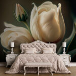 Wall murals Creamy tulips in gentle bloom