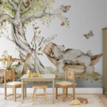 Wall murals Bear daydreaming in peaceful hammock