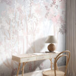 Wall murals Pastel forest with delicate foliage