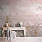 Wall murals Deer and rabbits in serene landscape