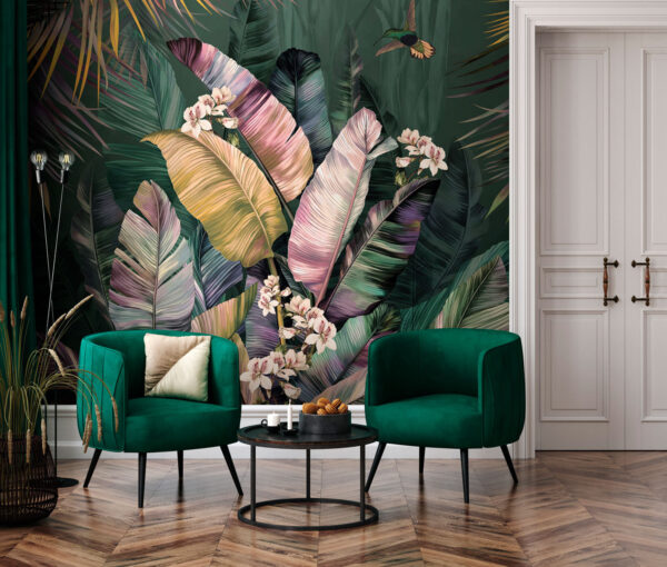Hummingbird flying in the air Wall murals Hummingbird flying in the air