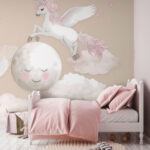 Wall murals Unicorn with wings and a horn