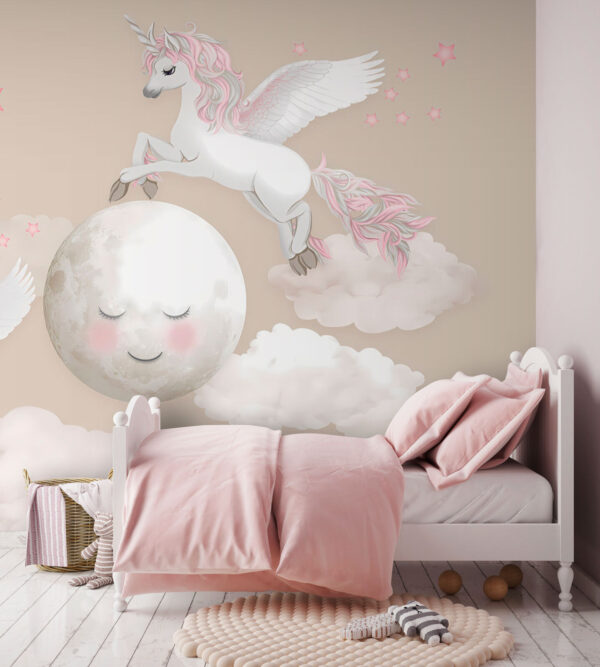 Unicorn with wings and a horn Wall murals Unicorn with wings and a horn
