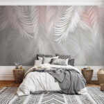 Wall murals Feathers cascade in elegant pattern.