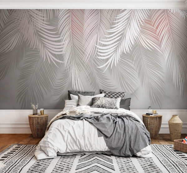 Feathers cascade in elegant pattern Wall murals Feathers cascade in elegant pattern