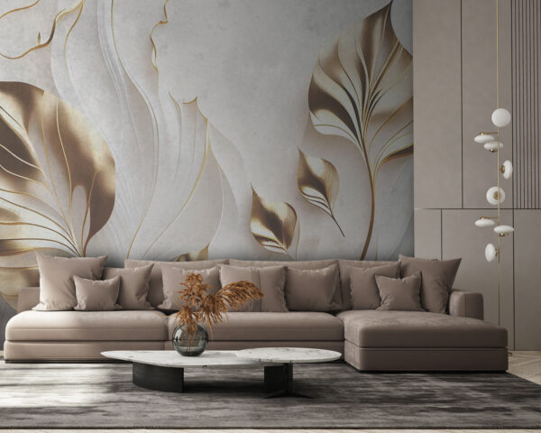 Elegant leaves with intricate designs Wall murals Elegant leaves with intricate designs