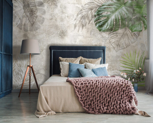 Leaves and textures in harmony Wall murals Leaves and textures in harmony