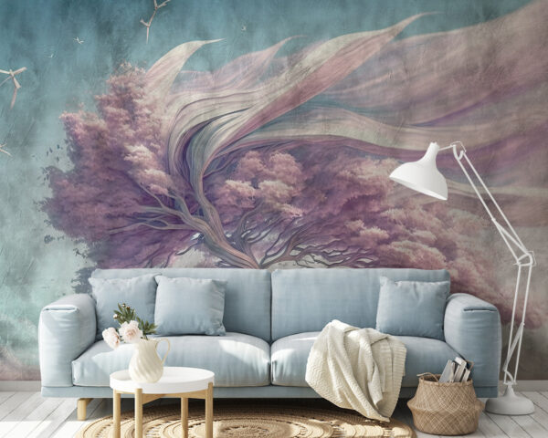 Dreamlike tree sways in breeze Wall murals Dreamlike tree sways in breeze